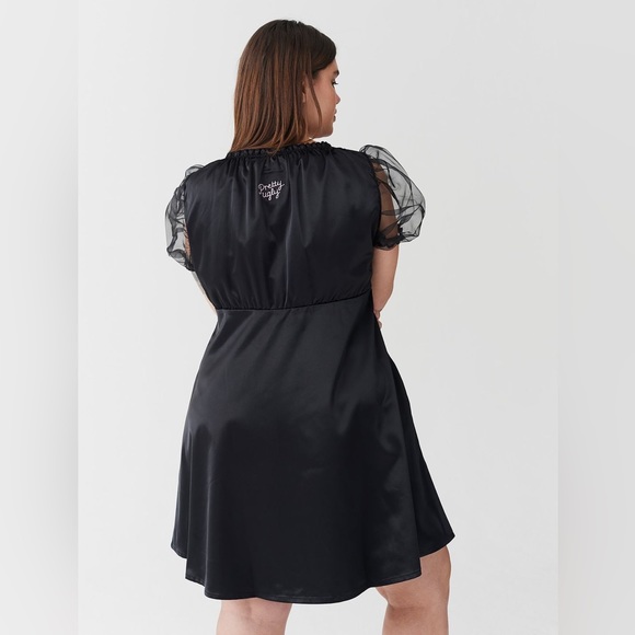 Lazy Oaf Pretty Ugly Babydoll Dress Black 12 - Picture 2 of 14